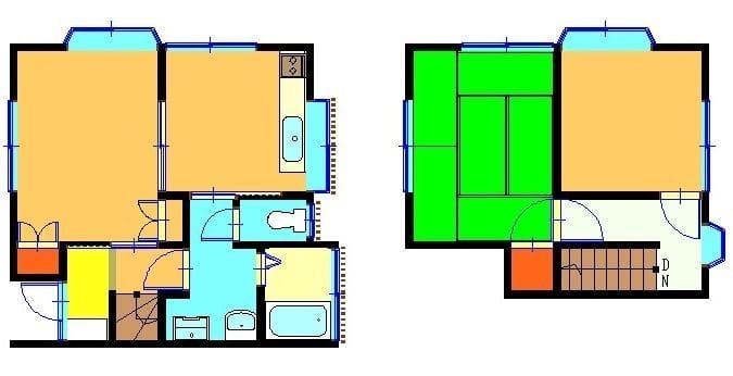中沢町テラスハウスD棟107 8.5万円/なし/なし 間取り図