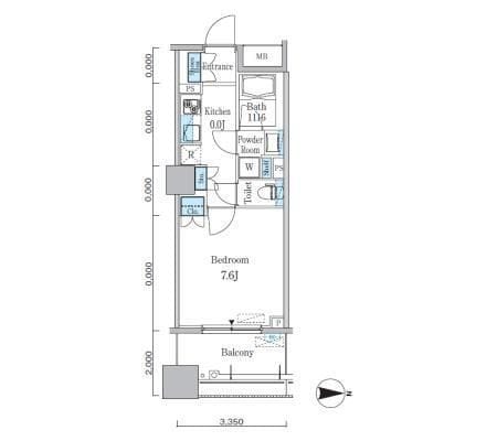 パークキューブ亀戸 1309 間取り図
