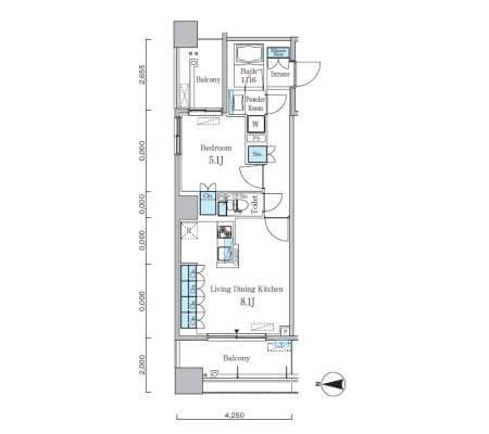 パークキューブ亀戸 606 間取り図