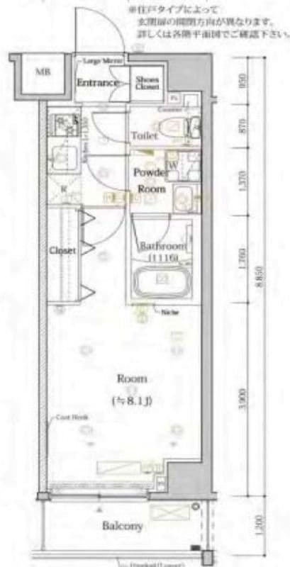 スカイコートカーサ浮間公園 3F 間取り図