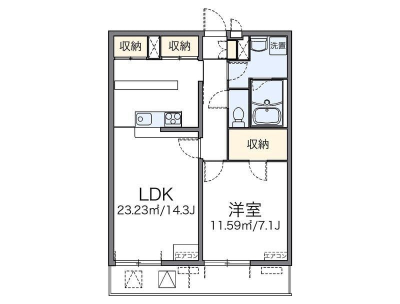 レオパレスソレーユⅢ 309 間取り図