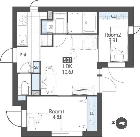 サクシードレジデンス亀戸 501 間取り図