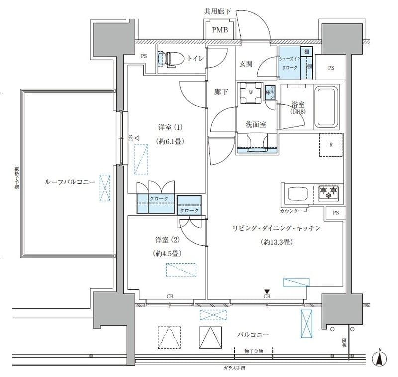 パークアクシス西大島コンフォートスクエア 1301 間取り図