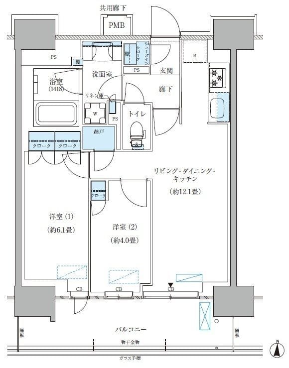 パークアクシス西大島コンフォートスクエア 1303 間取り図