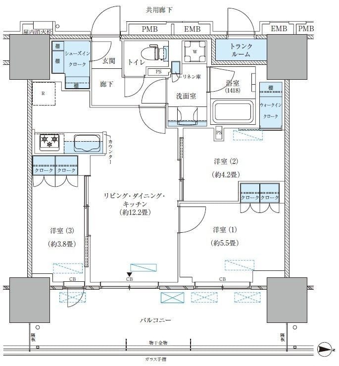 パークアクシス西大島コンフォートスクエア 1411 間取り図