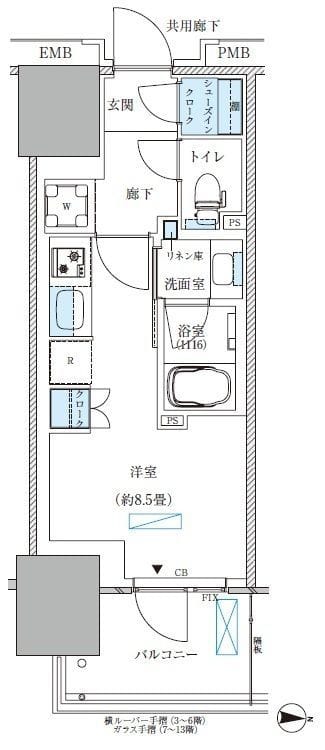 パークアクシス西大島コンフォートスクエア 816 間取り図