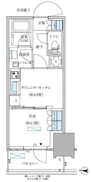 パークアクシス西大島コンフォートスクエア 833 間取り図