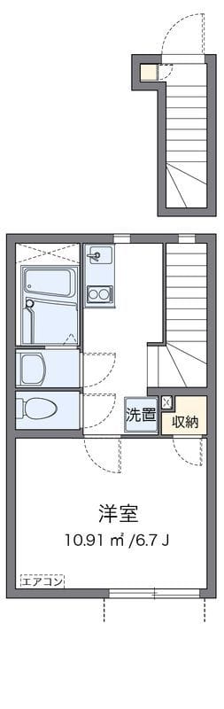 クレイノ葵芳 2号館 206 間取り図