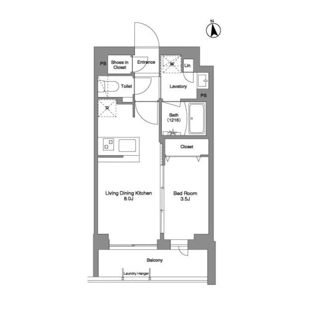 コンフォリア戸越公園 202 間取り図