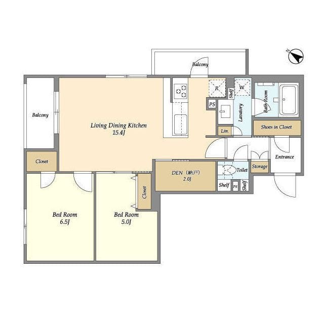 アジュールテラス目黒祐天寺 505 間取り図