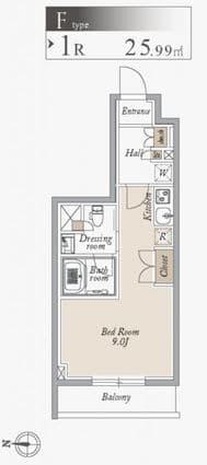 オーキッドレジデンス住吉 0206 間取り図