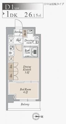 オーキッドレジデンス住吉 0413 間取り図
