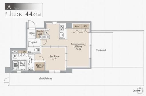 オーキッドレジデンス住吉 0801 間取り図