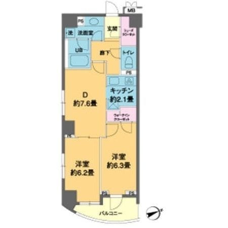 カスタリア池袋 1301 間取り図