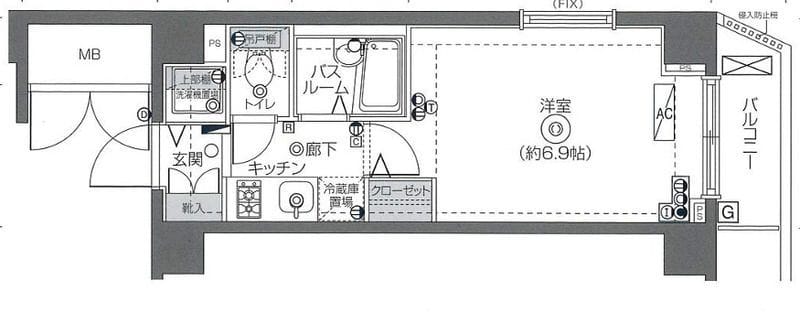 フェニックス西新宿参番館 209 間取り図