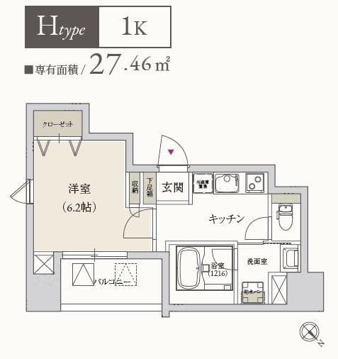 プライマル月島 0608 間取り図