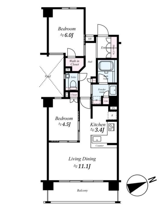 アーリアシティ曳舟Ⅱ 303 間取り図