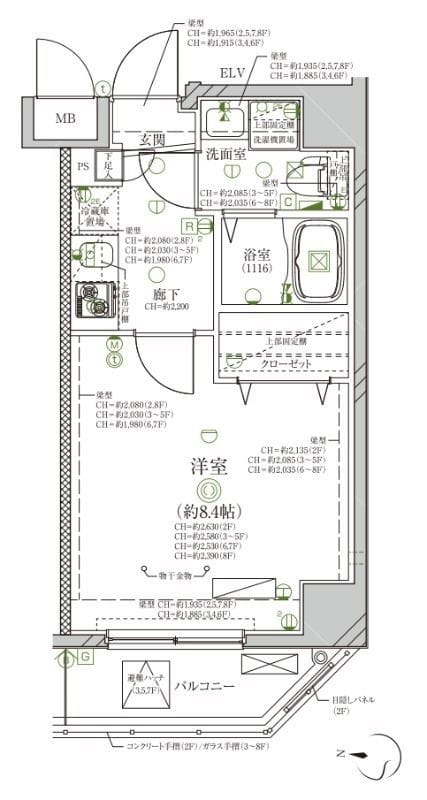ディアレイシャス日暮里EAST 402 間取り図