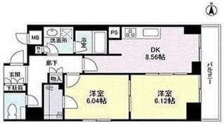 アイム白金高輪 501 間取り図