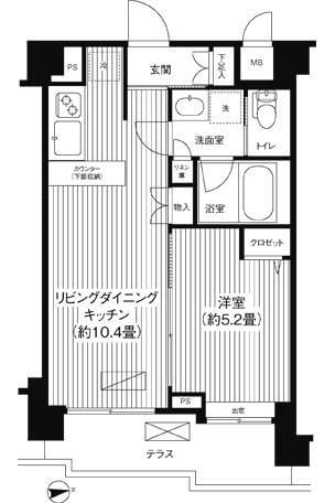 シャンドール目黒 102 間取り図
