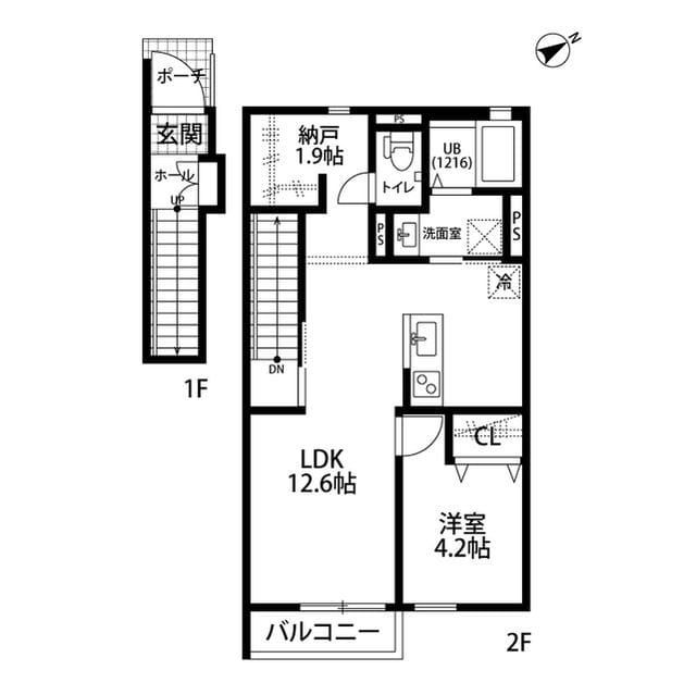 デュラ・カーサ根光Ⅱ 201 間取り図