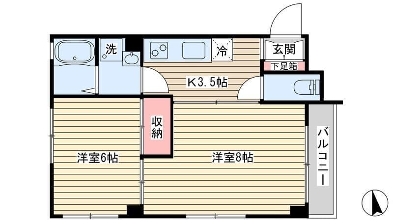 ブランモンターニュ石坂 401 間取り図