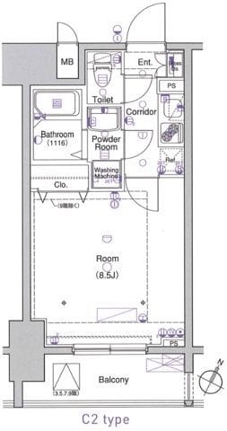 L-flat田町 403 間取り図