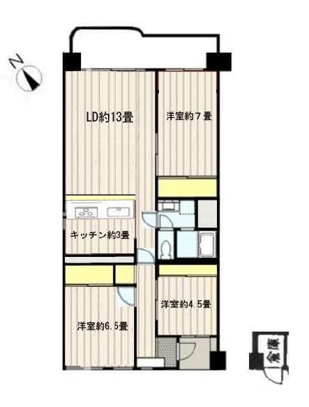 リバブル松戸 208 間取り図