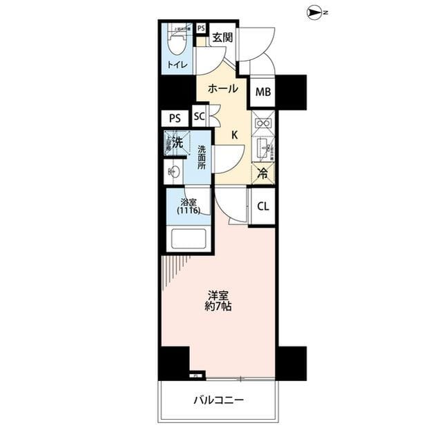 プレール・ドゥーク住吉Ⅳ 503 間取り図