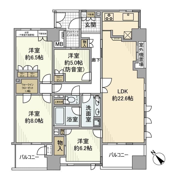 ビーコンヒル能見台センターヒル・E館 1110 間取り図
