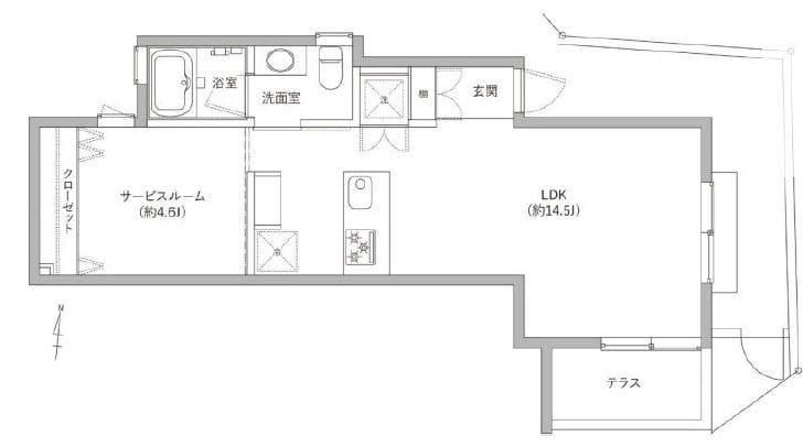笹塚の住宅 Bタイプ 17万円/なし/5,000円 間取り図