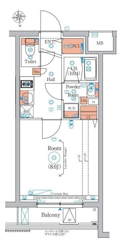 エストゥルース羽田 204 間取り図