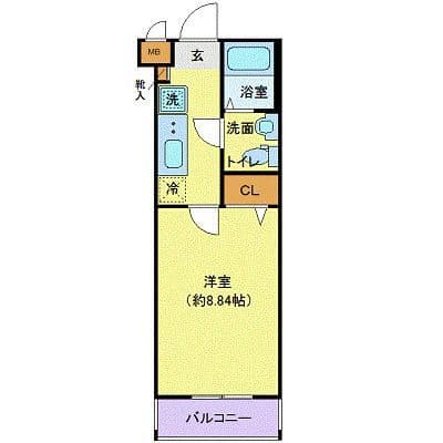 プレール・ドゥーク東中野 209 間取り図