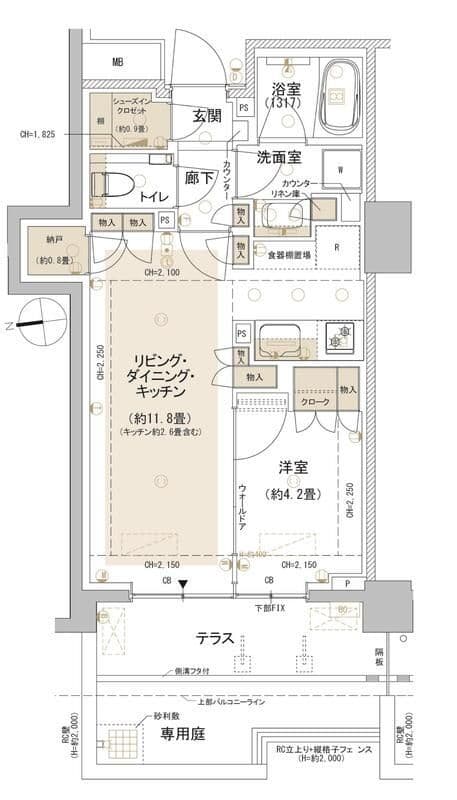 パークホームズ東中野 101 間取り図