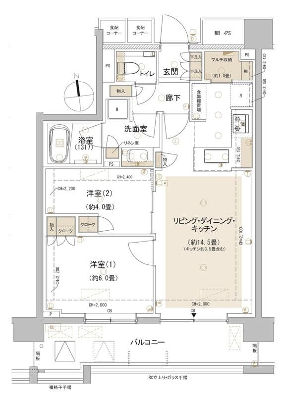 パークホームズ東中野 204 間取り図