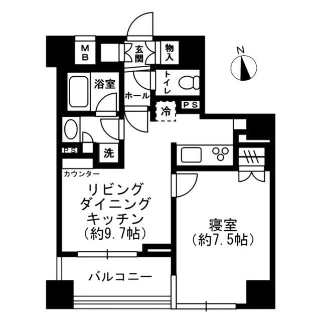 レジディア四谷三丁目 0314 間取り図