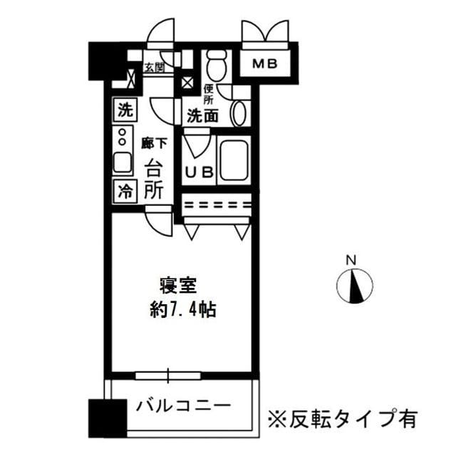 レジディア四谷三丁目 0508 間取り図