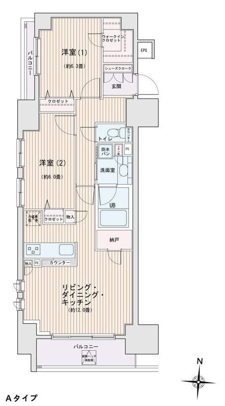 エスティメゾン錦糸町Ⅱ 1207 間取り図