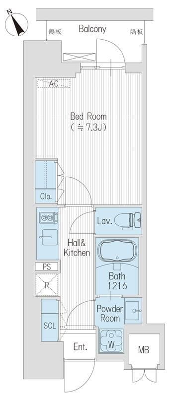 ハレマカニ御苑 302 間取り図