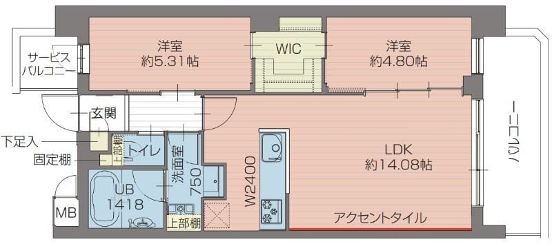 プレジオ北綾瀬ASIAN 0308 間取り図