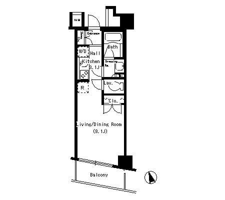 パークアクシス銀座イースト 203 間取り図