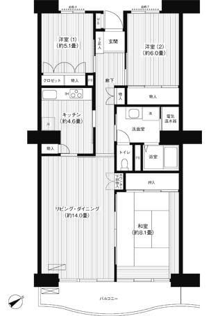リバーサイド星川 406 間取り図