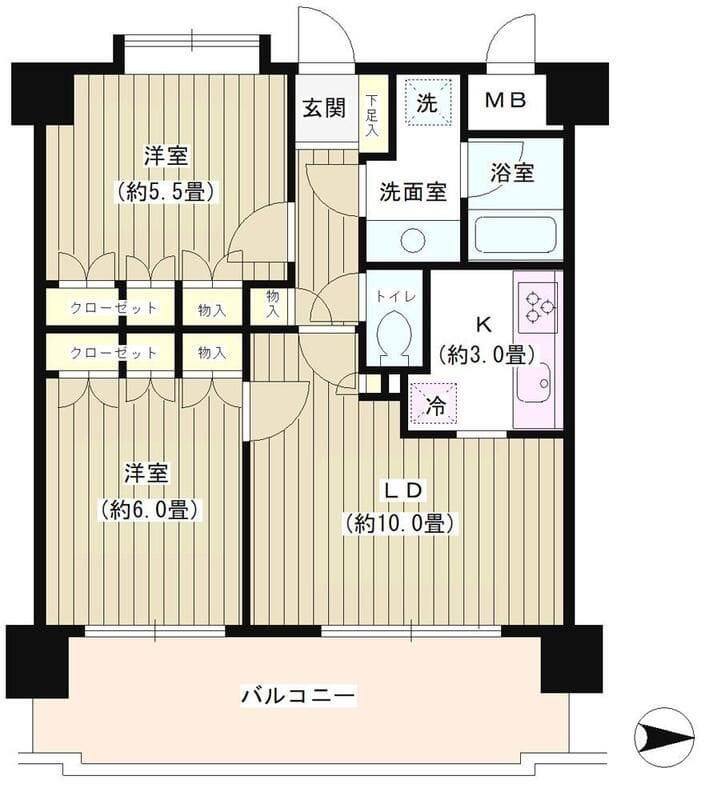 プロスペアー笹塚 203 間取り図