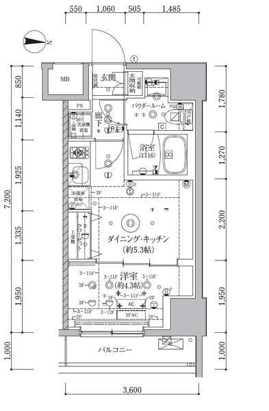 アルテシモクレルトルテ 306 間取り図