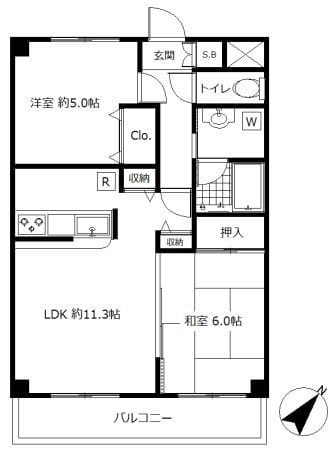 ジョワイユ用賀 204 間取り図