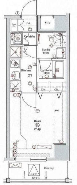 クレイシア新御徒町 204 間取り図