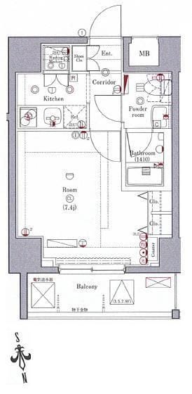 クレイシア新御徒町 901 間取り図