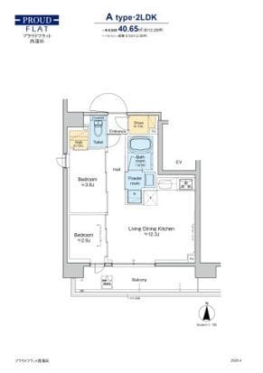 プラウドフラット西蒲田 201 間取り図