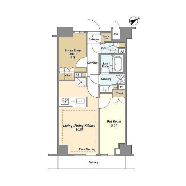 市谷台町坂フロント 0103 間取り図