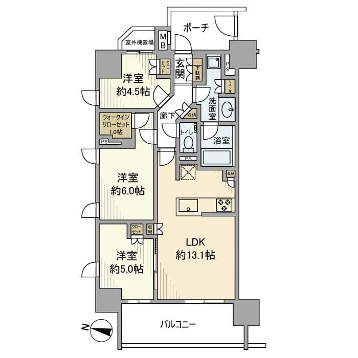 グローリオ武蔵関 1203 間取り図